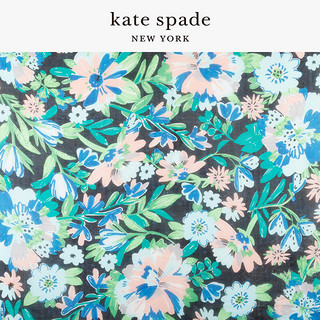 kate spade ks scarves 绿色枝叶点缀花卉拼色方型莫代尔围巾