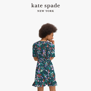 kate spade ks mainline 奇幻花园印花短袖连衣裙新颖时尚质感