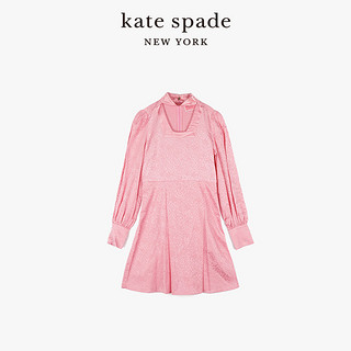 kate spade ks 长款灯笼袖经典提花迷你连衣裙