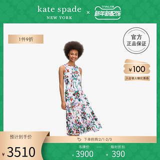 kate spade ks mainline 奇幻花园印花无袖连衣裙