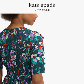 kate spade ks mainline 奇幻花园印花短袖连衣裙新颖时尚质感