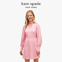 kate spade ks 长款灯笼袖经典提花迷你连衣裙