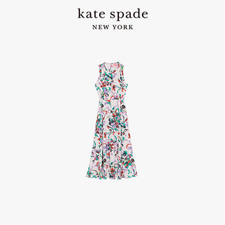 kate spade ks mainline 奇幻花园印花无袖连衣裙