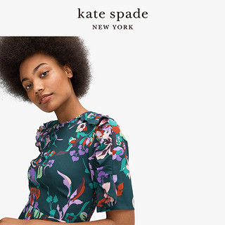 kate spade ks mainline 奇幻花园印花短袖连衣裙新颖时尚质感