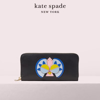 kate spade ks spademals 牛皮拉链孔雀造型长款钱包