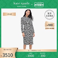 kate spade ks 女士豹纹衬衫裙连衣长裙休闲简约优雅