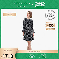 kate spade ks domino女士休闲荷叶边波点连衣裙