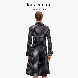 kate spade ks 女士经典立体黑白优雅小波点风衣