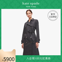 kate spade ks 女士经典立体黑白优雅小波点风衣