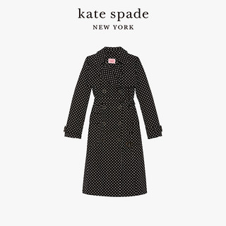 kate spade ks 女士经典立体黑白优雅小波点风衣