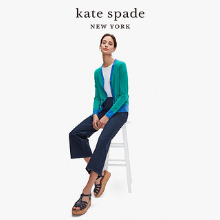 kate spade ks 女士复古拼色v领羊毛长袖开衫流行常规修身款春季