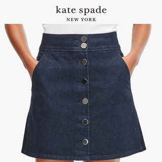 kate spade ks 女士经典牛仔小A版迷你裙时尚纽扣半身裙短裙