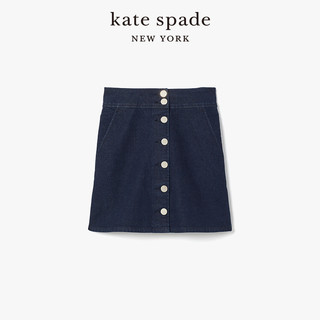 kate spade ks 女士经典牛仔小A版迷你裙时尚纽扣半身裙短裙