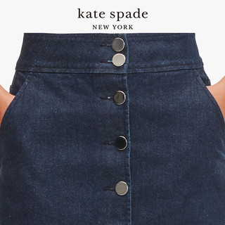 kate spade ks 女士经典牛仔小A版迷你裙时尚纽扣半身裙短裙