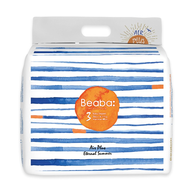 京东plus会员beaba盛夏光年纸尿裤碧芭宝贝m码36片装5件