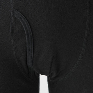 无印良品 MUJI 男式 印度棉罗纹编织 前开口 平角内裤 黑色 XL