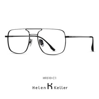 海伦凯勒眼镜框女双梁眼镜框男大框近视眼镜金属双梁飞行员眼镜架男方形复古网红潮镜框女H9310 1.67非球面配镜套餐（镜框+镜片）525-700