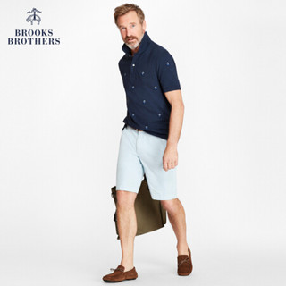 Brooks Brothers/布克兄弟男士棉质纯色百慕大休闲短裤 4003-蓝色 29