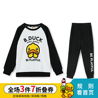 B.duck小黄鸭儿童套装新款男女孩洋气运动两件套小童卫衣潮 BF308A1906 黑色 105cm