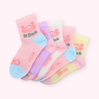 小黄鸭童袜女童春季袜时尚卡通袜婴儿袜子可爱卡通 320拼接色 S