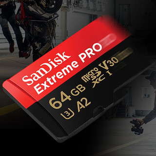 SanDisk 闪迪 Extreme PRO 至尊超极速系列 Micro-SD存储卡 64GB (UHS-I、V30、U3、A2)