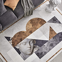 卡乐美 轻奢艺术加厚客厅地毯 简约北欧茶几垫创意石膏像卧室家用