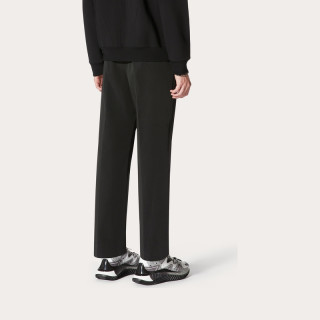 valentino/华伦天奴男士新品 黑色 刺绣宽松版型长裤(46,黑色)