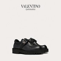 VALENTINO GARAVANI/华伦天奴男士黑色VLTN 搭扣小牛皮德比鞋 UY0S0D89YBH0NO （41、黑色）