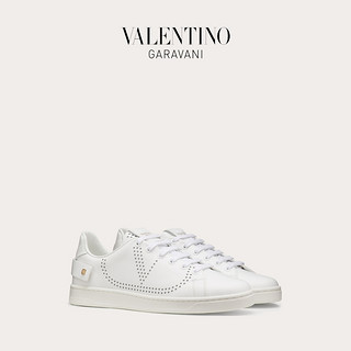 VALENTINO GARAVANI/华伦天奴 女士 白色 Backnet 皮革运动鞋 ZW2S0M20CYE0BO （38.5、白色）