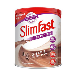 英国进口SlimFast代餐奶昔膳食纤维低卡高蛋白代餐粉饱腹咖啡味奶昔粉438g/罐