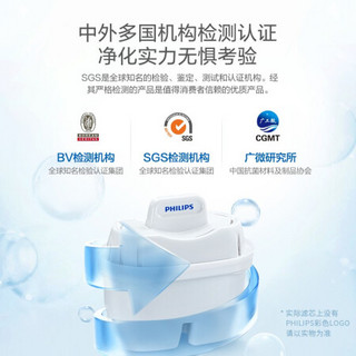 飞利浦（PHILIPS）滤水壶 家用净水壶 厨房净水器 自来水除水垢过滤器 2.6L 1壶1芯