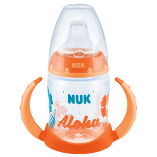 进口超市德国NUK学饮杯宽口塑料PP两用鸭嘴杯150ML学饮杯宝宝喝水杯6个月 花瓣橙