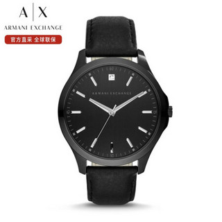 Armani Exchange 阿玛尼 ARMANI EXCHANGE 男表 皮质表带时尚休闲男士石英腕表  AX2171