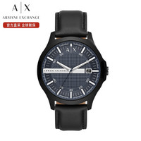 乔治·阿玛尼 GIORGIO ARMANI阿玛尼 ARMANI EXCHANGE男表 皮质表带时尚休闲男士石英腕表 AX2411
