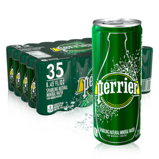 perrier 巴黎水 充气天然矿泉水 原味 250ml*35听