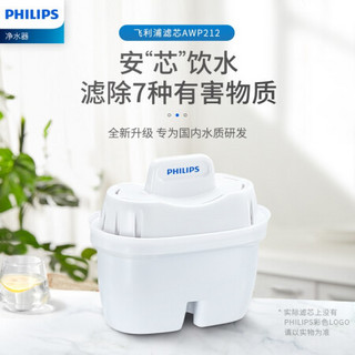 飞利浦（PHILIPS）滤水壶滤芯 家用净水壶滤芯 自来水净水器滤芯去除水垢重金属 滤芯6只装 适用碧然德滤水壶