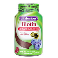 进口超市 vitafusion生物素软糖  护发护肤护指甲 100粒美国进口