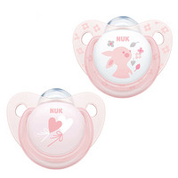 NUK 进口超市NUK新生儿婴儿蓝粉系列安抚奶嘴宝宝安睡型硅胶6-18月安抚奶嘴 粉色（2只装）