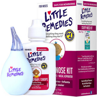 Little Remedies 美国进口小鼻子宝宝儿童生理盐水滴鼻剂 15ML+吸鼻器/盒
