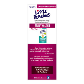 Little Remedies 美国进口小鼻子宝宝儿童生理盐水滴鼻剂 15ML+吸鼻器/盒