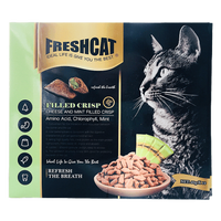 FRESHCAT福瑞诗猫零食猫夹心酥宠物猫饼干奖励零食薄荷磨牙洁齿 奶酪薄荷20G*12条/盒