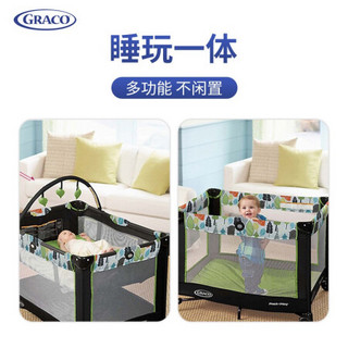 进口超市 葛莱GRACO多功能婴儿床可折叠 便携式游戏床 宝宝摇篮床 蓝色