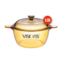 VISIONS 康宁 锅(VISIONS)1.5L汤锅玻璃锅琥珀锅炖锅煮锅 锅身可进烤箱微波炉 VS15
