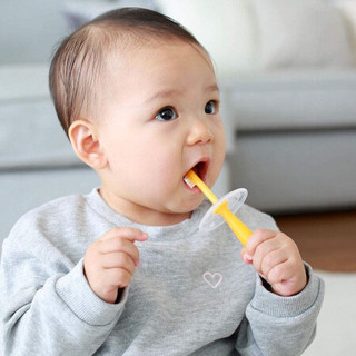 进口超市贝亲（Pigeon） 牙刷 1只装 黄色 2段8-12个月 幼儿宝宝牙刷 日本原装进口