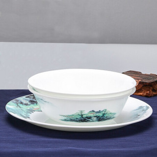美国康宁（CORELLE）玻璃餐具 碗碟盘套装中式新风10件组2-4人消毒柜可用不易滋生细菌  中式新风500ml碗-单个