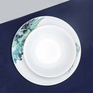 美国康宁（CORELLE）玻璃餐具 碗碟盘套装中式新风10件组2-4人消毒柜可用不易滋生细菌  中式新风500ml碗-单个