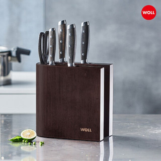 德国WOLL不锈钢刀具套装全套厨师专用菜刀家用厨房刀具 古典系列套刀6件套+ EDGE系列磨刀器
