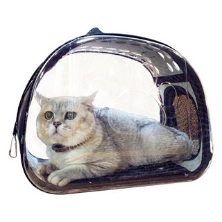 猫包太空舱猫背包全透明宠物包外出便携包猫咪旅行包狗狗外出猫笼子 手提车载宠物包 黑色大号