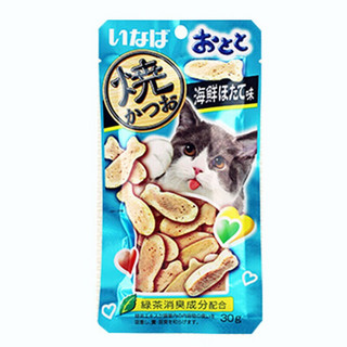 伊纳宝猫饼干妙好烤海鲜零食烧味夹心小鱼干猫咪磨牙洁齿零嘴 烤鱼多多 鱼汤味