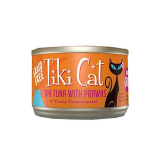 蒂基猫Tiki Cat猫罐头泰国进口主食罐头猫粮 烧烤系列 黄鳍金枪鱼+明虾佐金枪鱼高汤170g